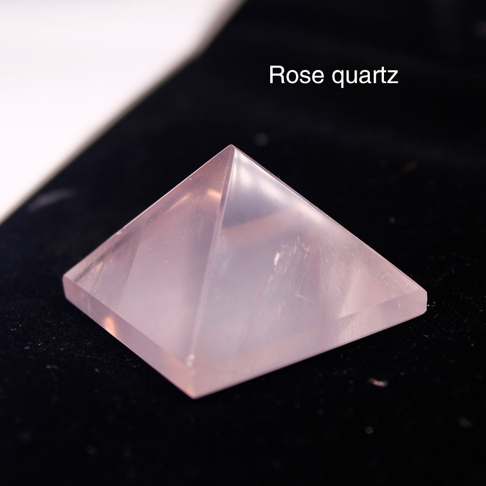 Natural Crystal Pyramid Healing Crystal Crafts Rose