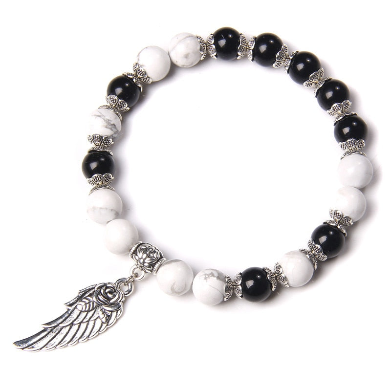 Handmade Rose Angel Wing Bracelet Natural Pink