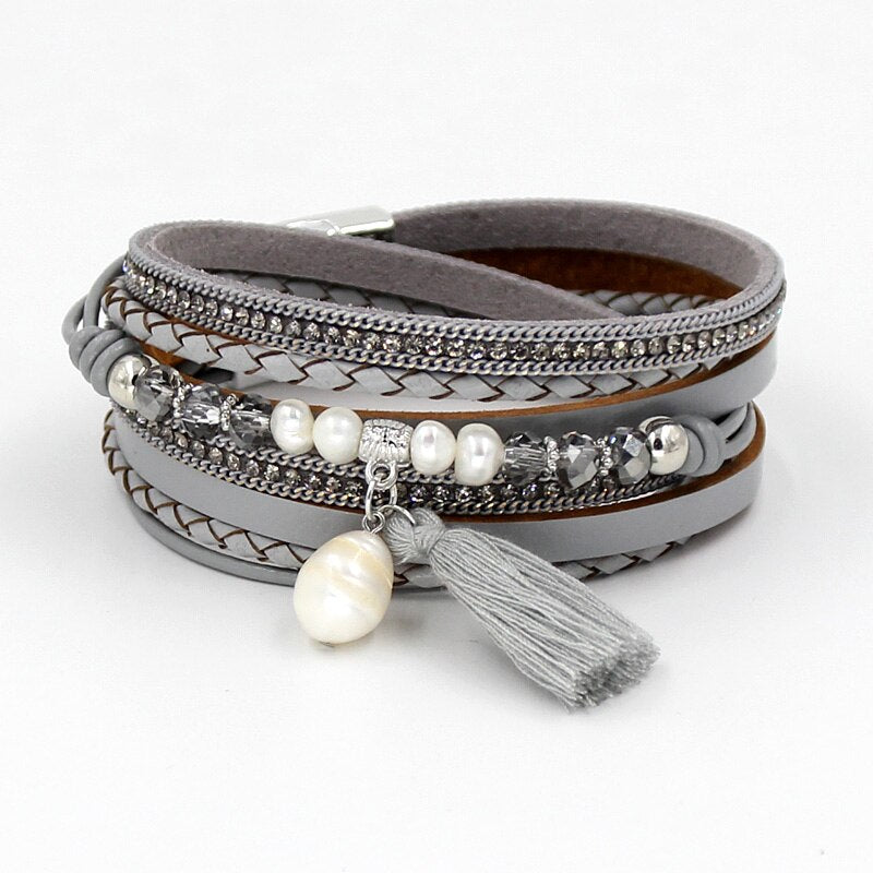 Women's Bracelet Jewelry Multi-Layer Leather Winding