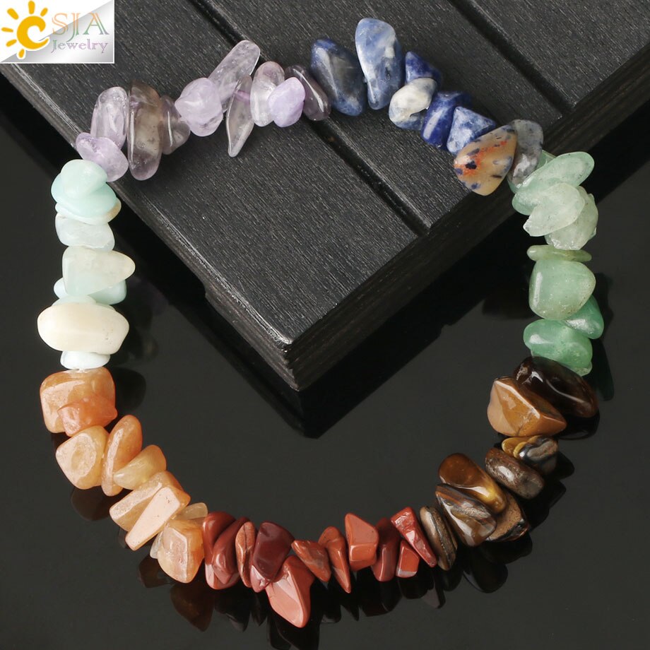 Gem Stone 7 Chakras Bracelets Healing Crystal Bracelet