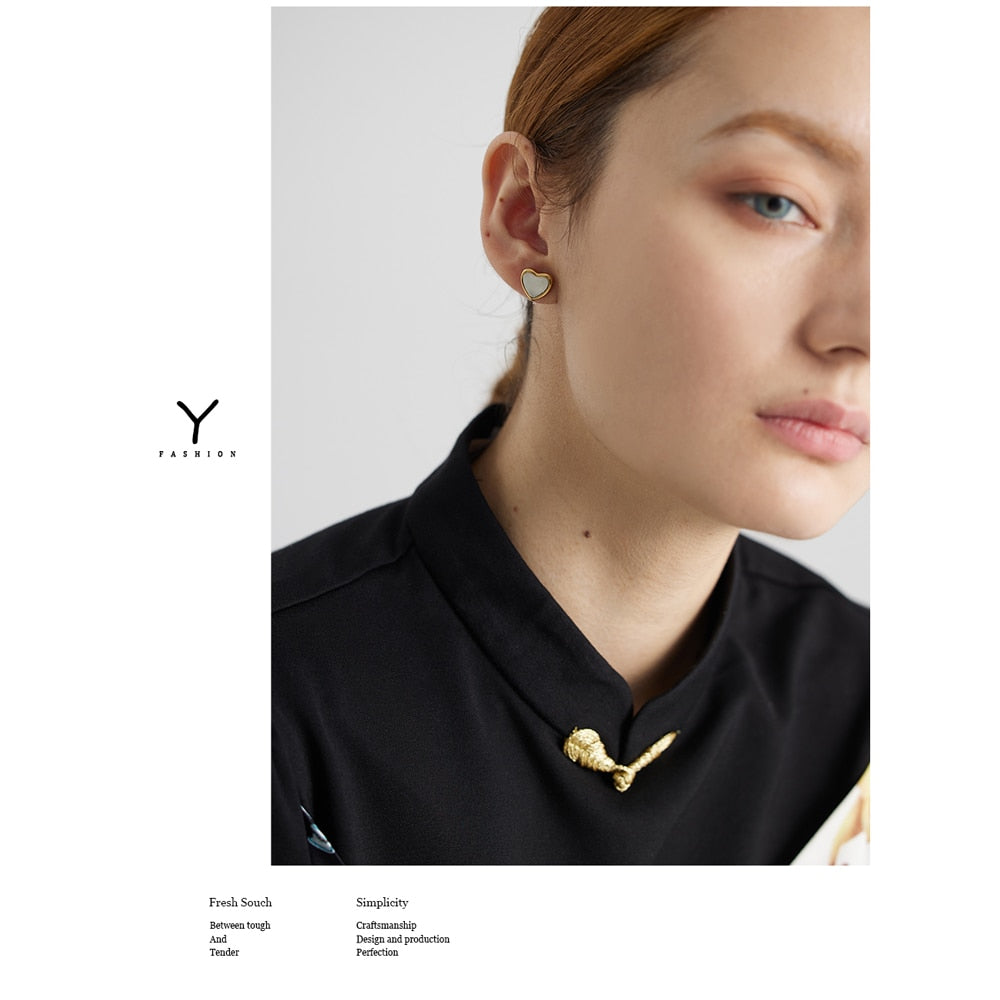 Heart Necklace Chain Jewelry Temperament Stone