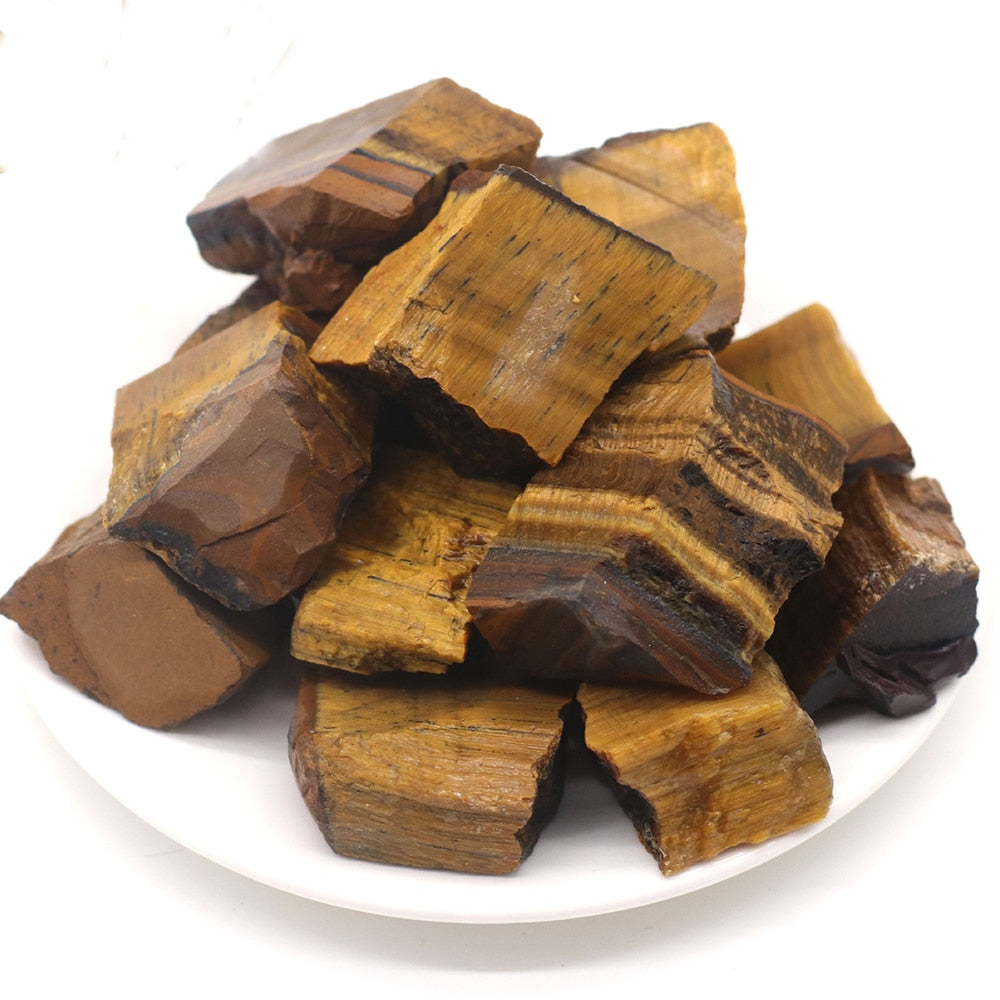 Natural Tiger Eye Raw Stone Chakra Healing