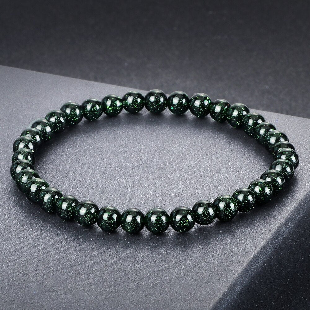 Natural Sandstone Bracelet Bangle Blue Green Goldstone
