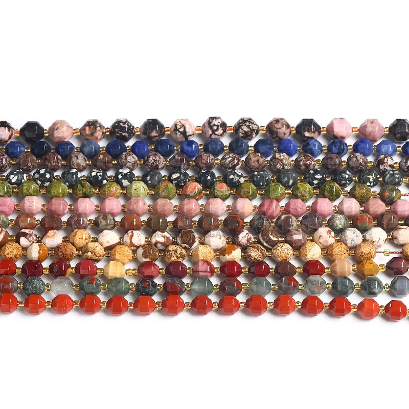 Natural Olive Beads Jasper Opal Howlite Lepidolite Stone