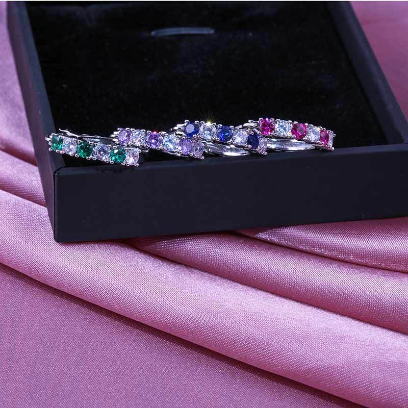 Earrings For Women With Round Sapphire Gemstones