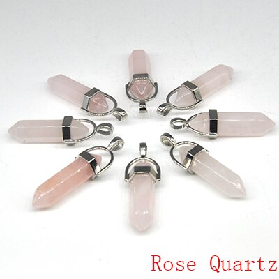 Natural Stone Hexagonal Quartz Pendulum Column Crystal