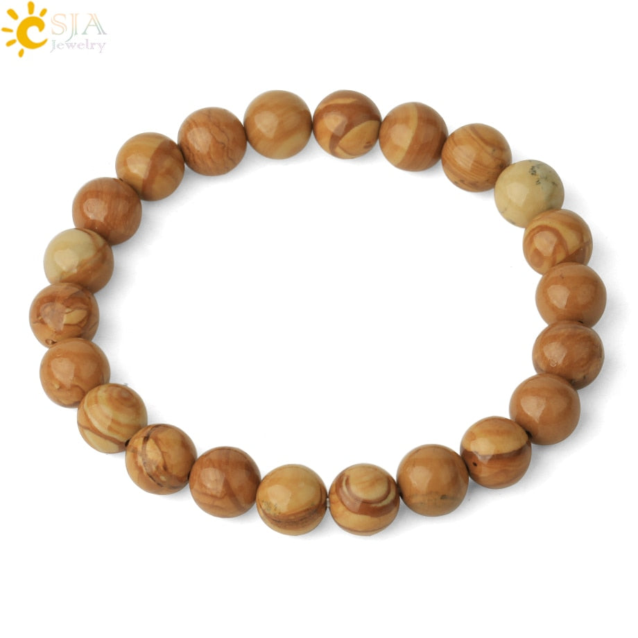 Natural Stones Strand Bracelets Single Color
