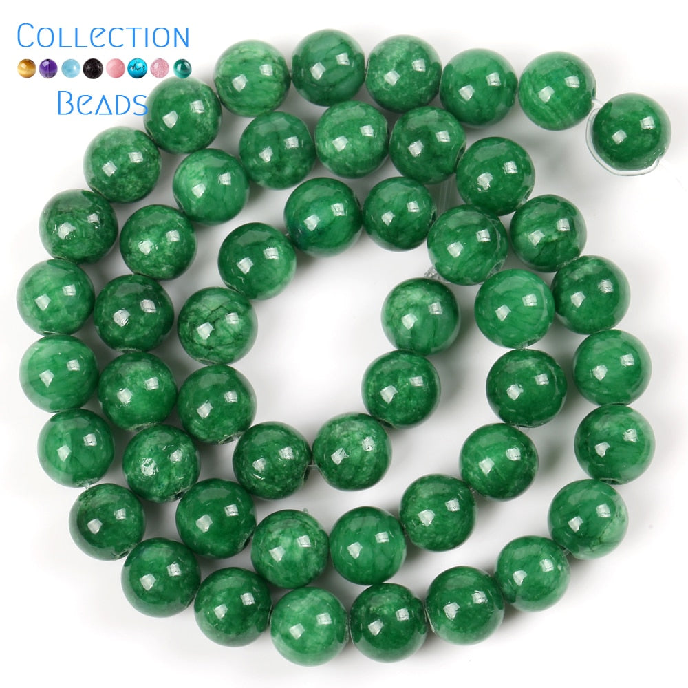 Natural Stone Green Angelite Jades Round Spacer