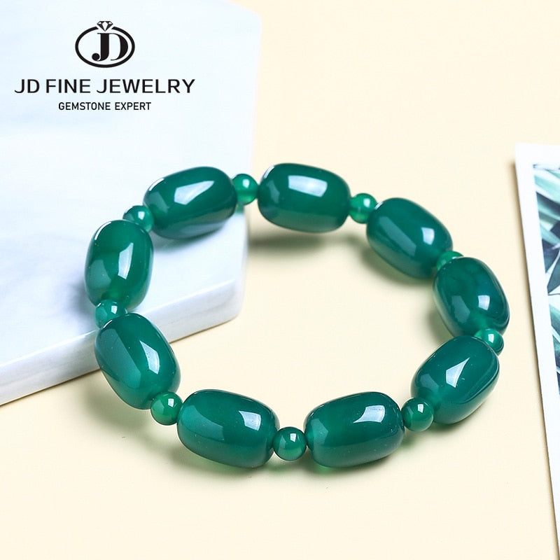 JD Natural Stone Colorful Green Peacock Agates