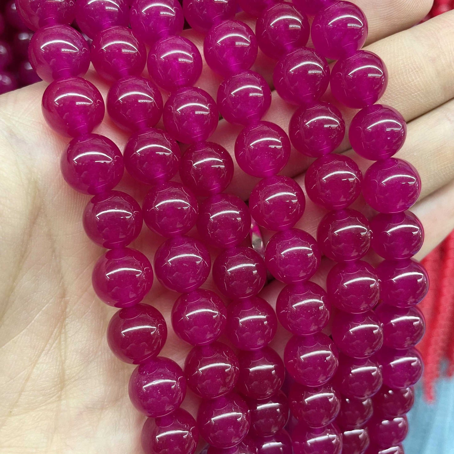 Natural Stone Round Colorful Jades Agates Loose Spacer