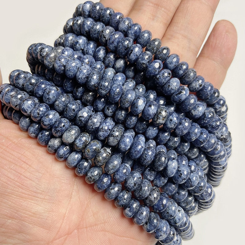 Stone Rondelle Beads Jaspers Jade Spacer Round Flat Bead