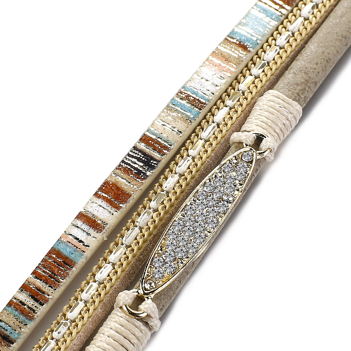 Simple Stripe Leather Bracelet for Women Bohemian