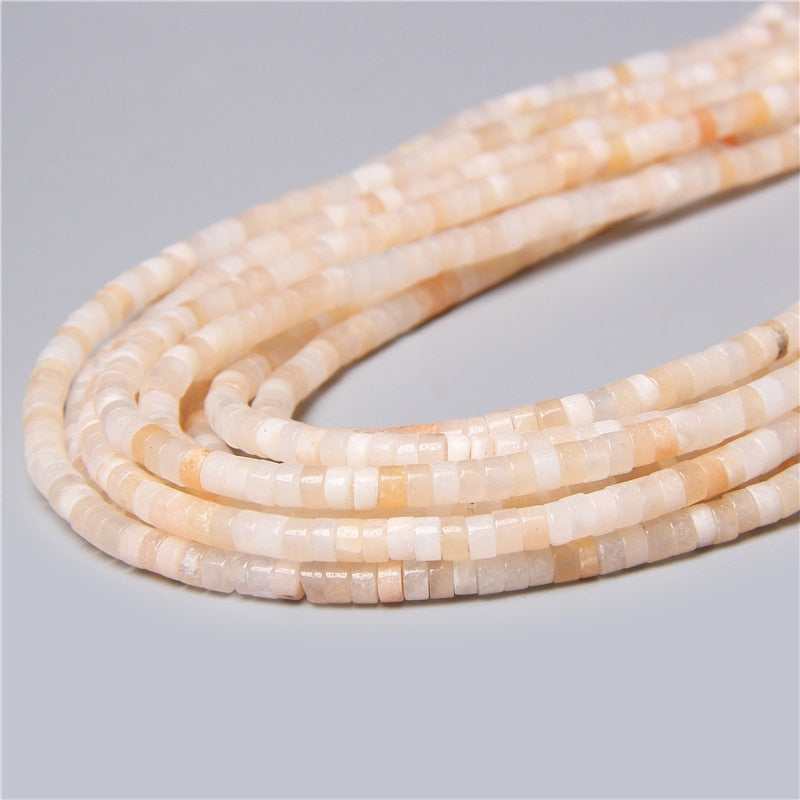 Natural Flat Disc Round Stone Crystal Jades Spacer Beads