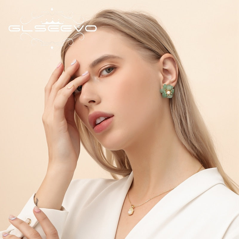 GLSEEVO Natural Pearl Natural Stone Fine Jewelry