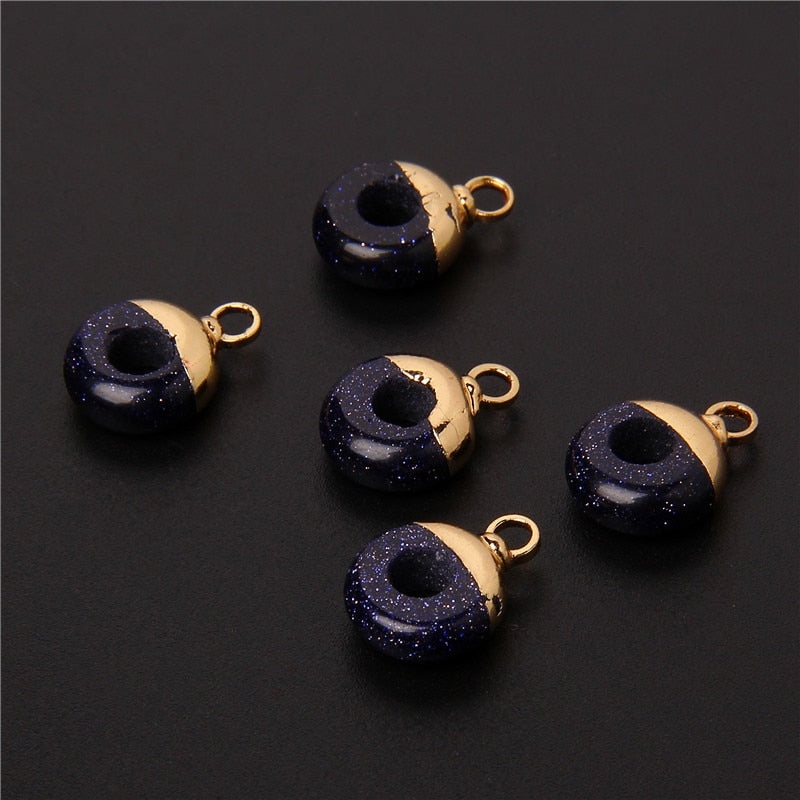 Big Hole Round Stone Beads Charms Jades