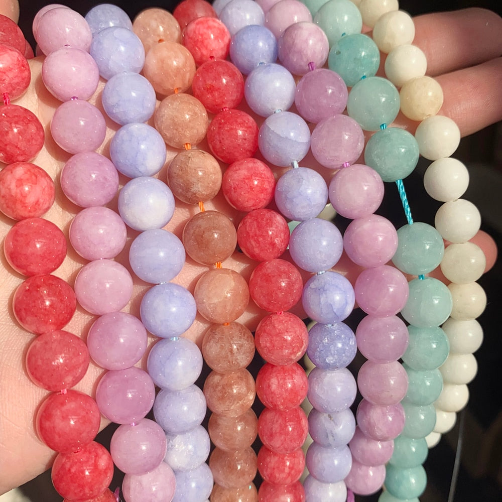 Natural Angelite Jades Stone Beads For Jewelry Making