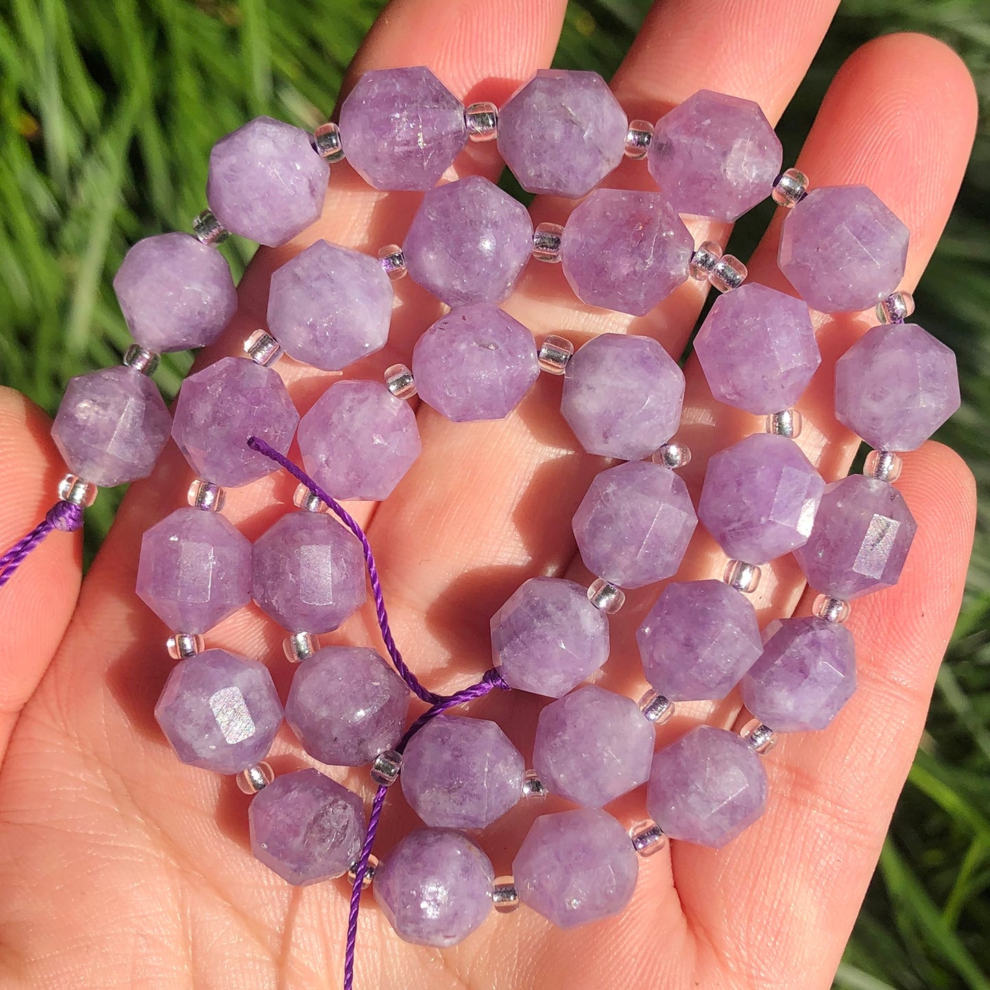 Natural Stone Faceted Amethyst Beads