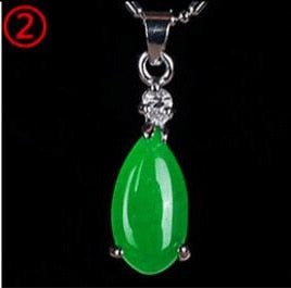 Natural Green Hetian Jade Pendant 925 Silver