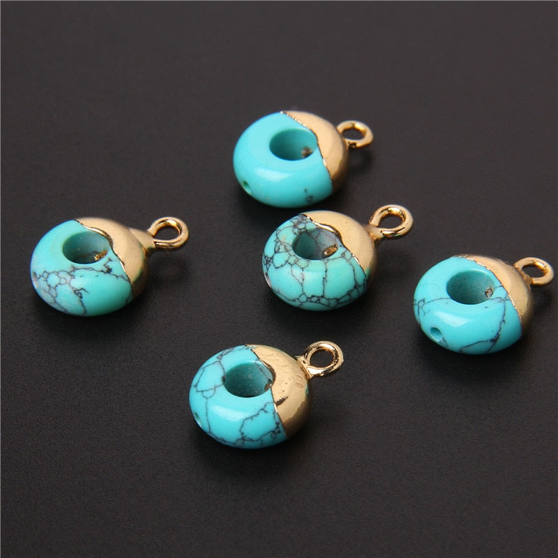 Big Hole Round Stone Beads Charms Jades