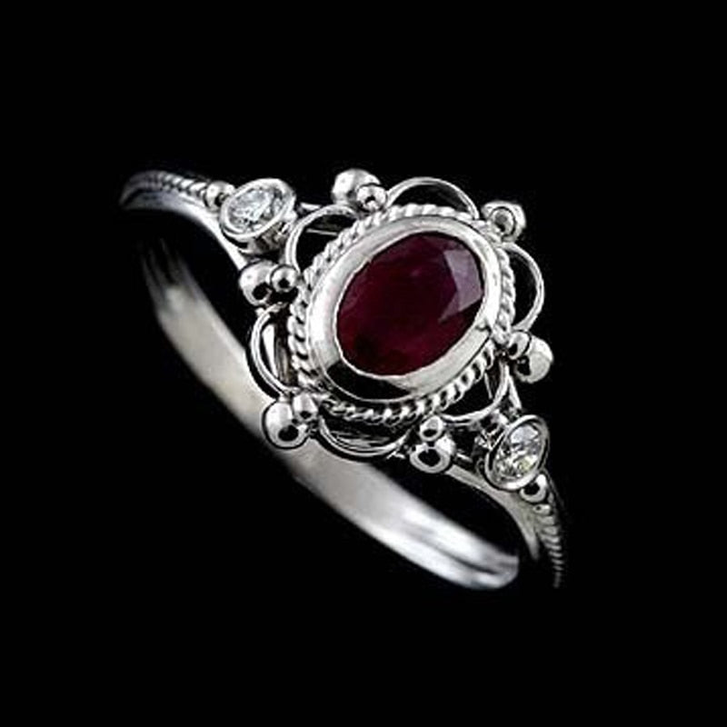 Fashion Silver 925 Ring Ruby Amethyst Gemstone