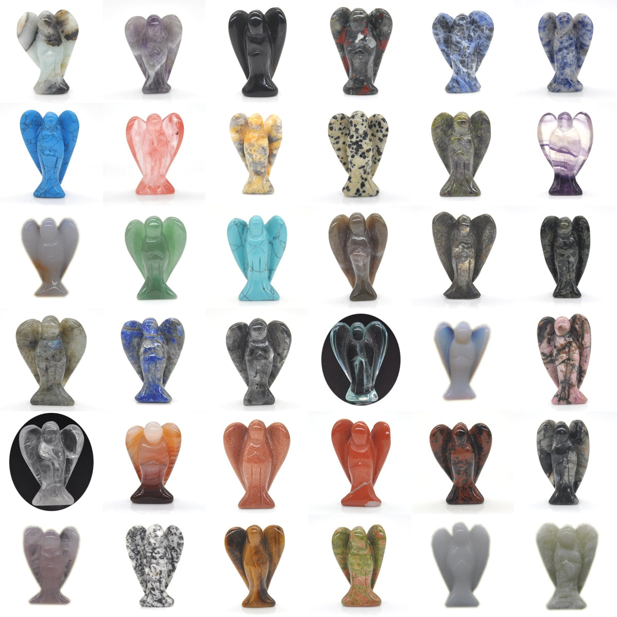 Guardian Angel Figurine Natural Healing Crystal Gem