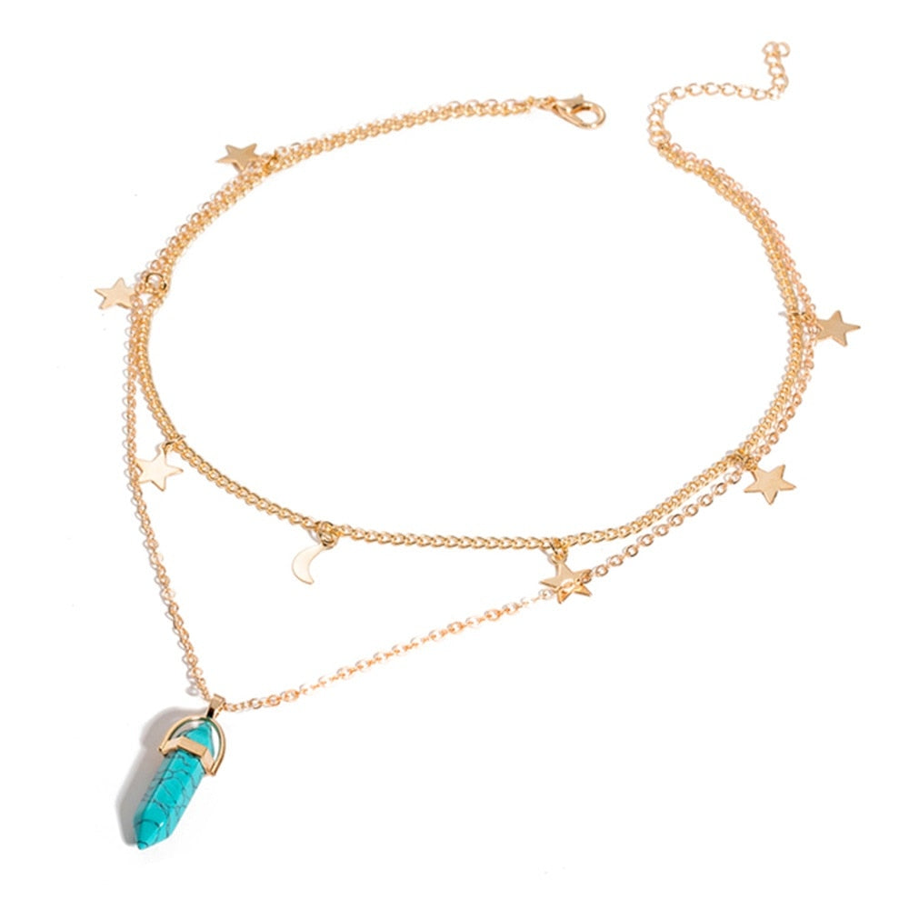 FNIO Crystal Pendant Necklace For Women