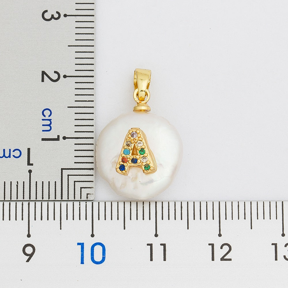 Initial Alphabet A-Z Letters Natural Freshwater Pearl