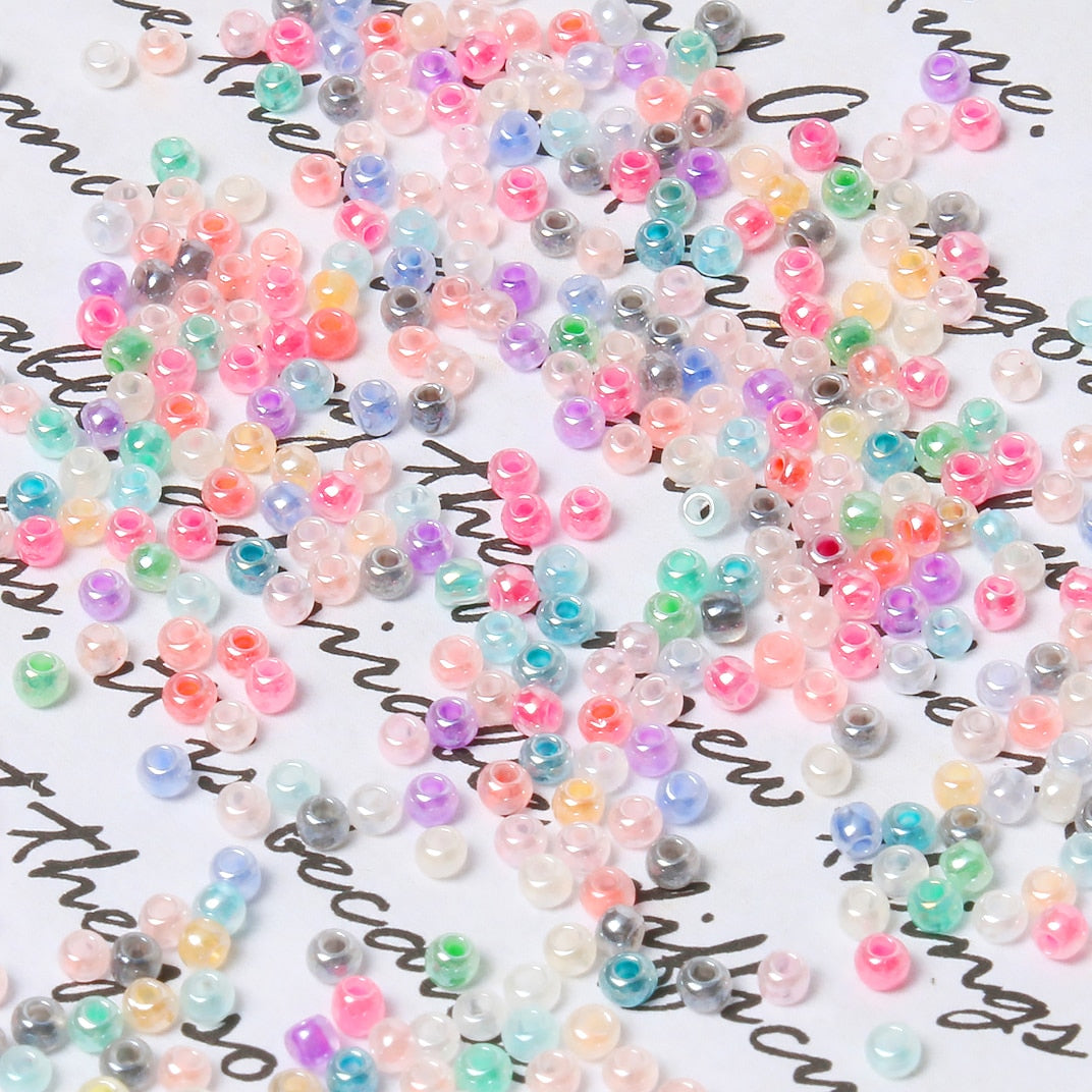 Glass Seed Beads Imitation Jades Loose Beads