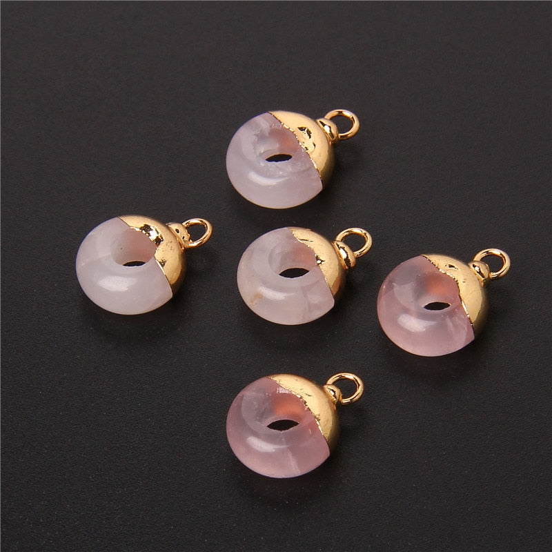 Big Hole Round Stone Beads Charms Jades