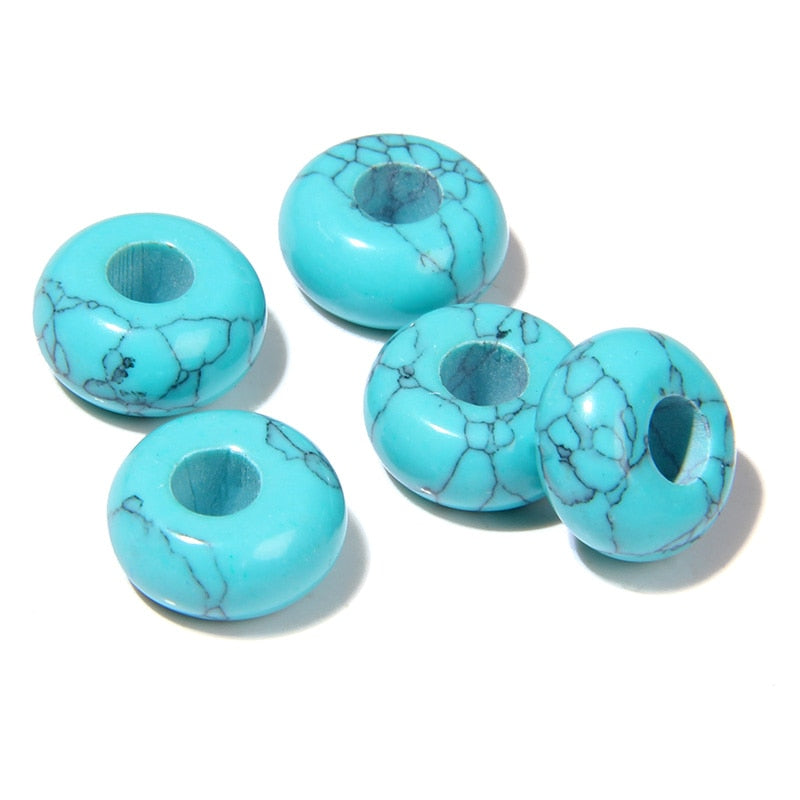 Wholesale Big Hole Bead Pendant Natural Round Jades