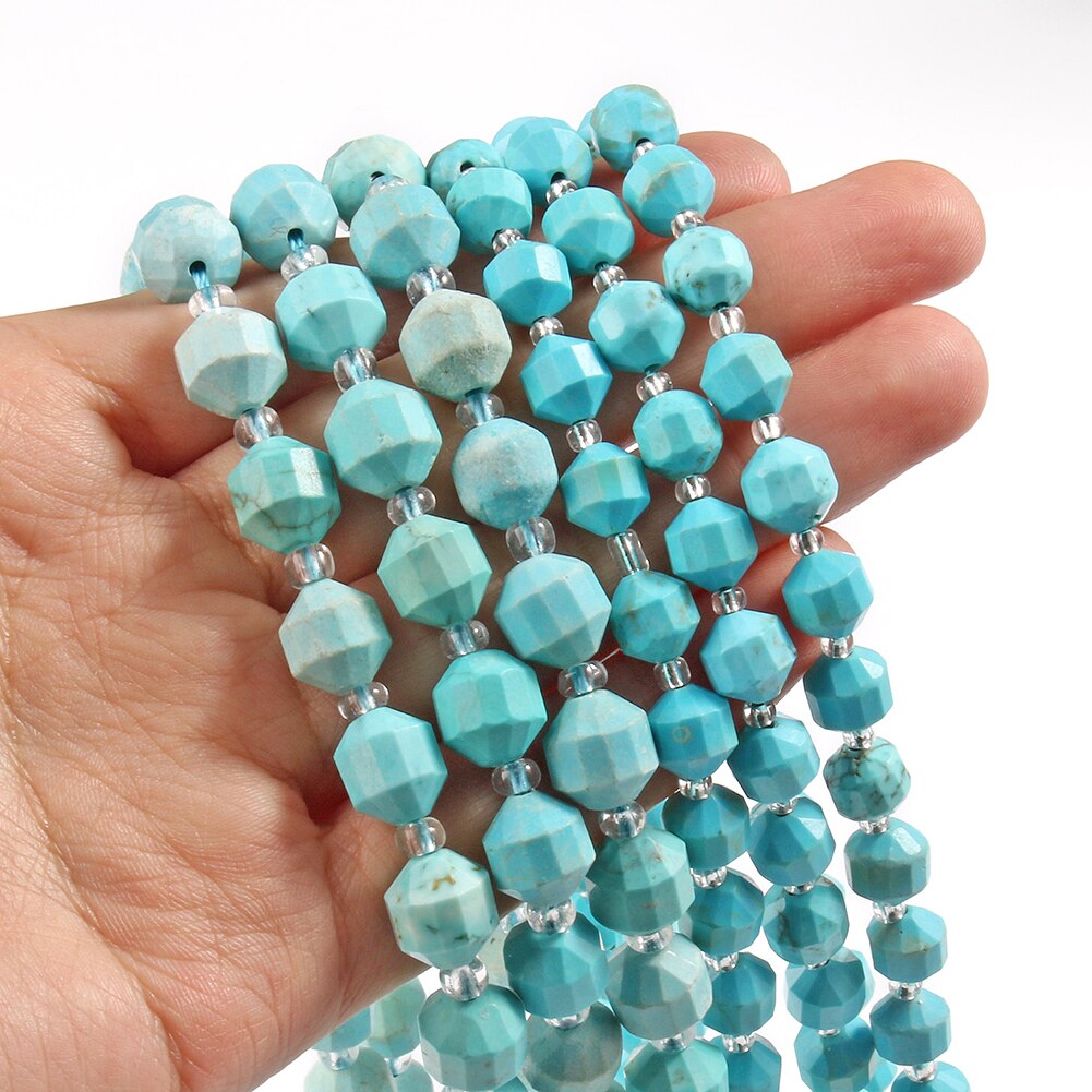 Natural Stone Beads Jades Crystal Faceted Sharp