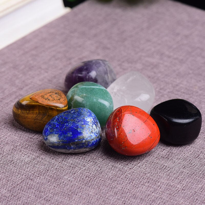 Natural Quartz  Seven Chakra Stone 7 Colors Set Yoga