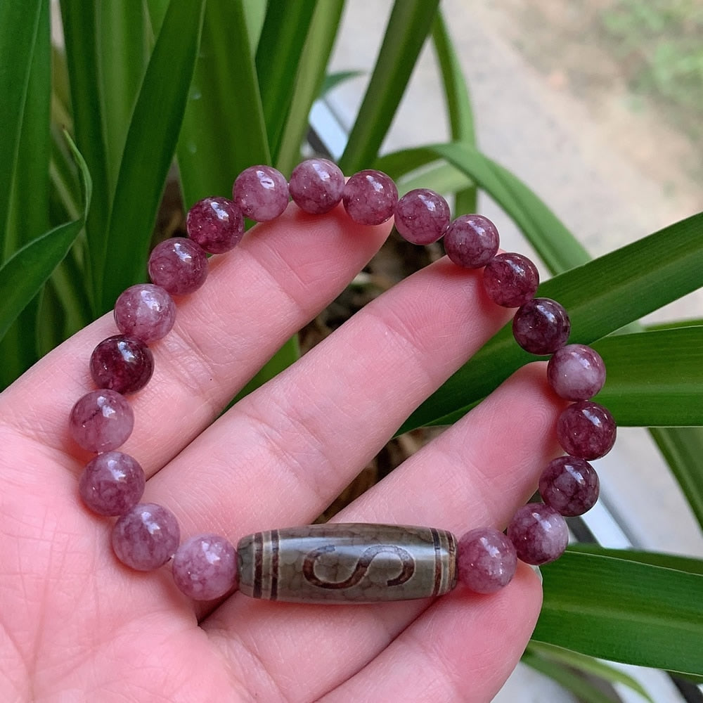Healing Reiki Stone Natural Tibetan Dzi Agates Bracelet