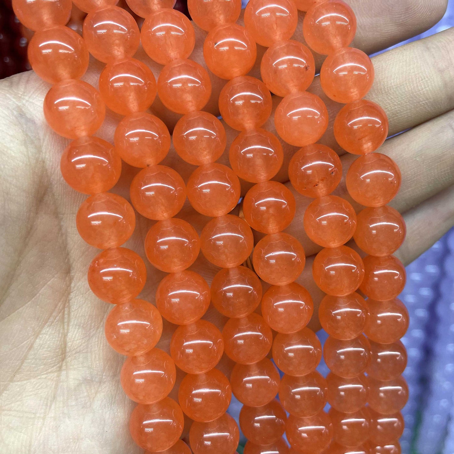 Natural Stone Round Colorful Jades Agates Loose Spacer