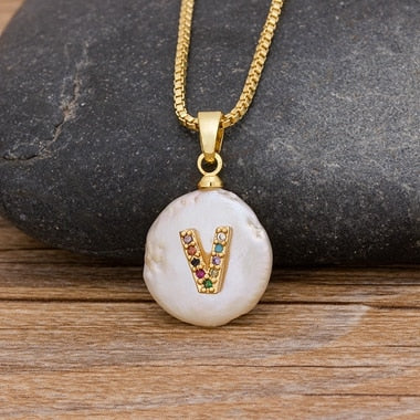 Initial Alphabet A-Z Letters Natural Freshwater Pearl