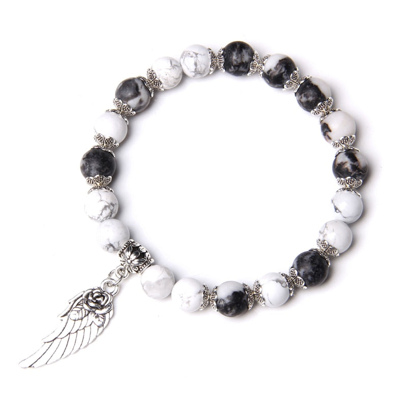 Handmade Rose Angel Wing Bracelet Natural Pink