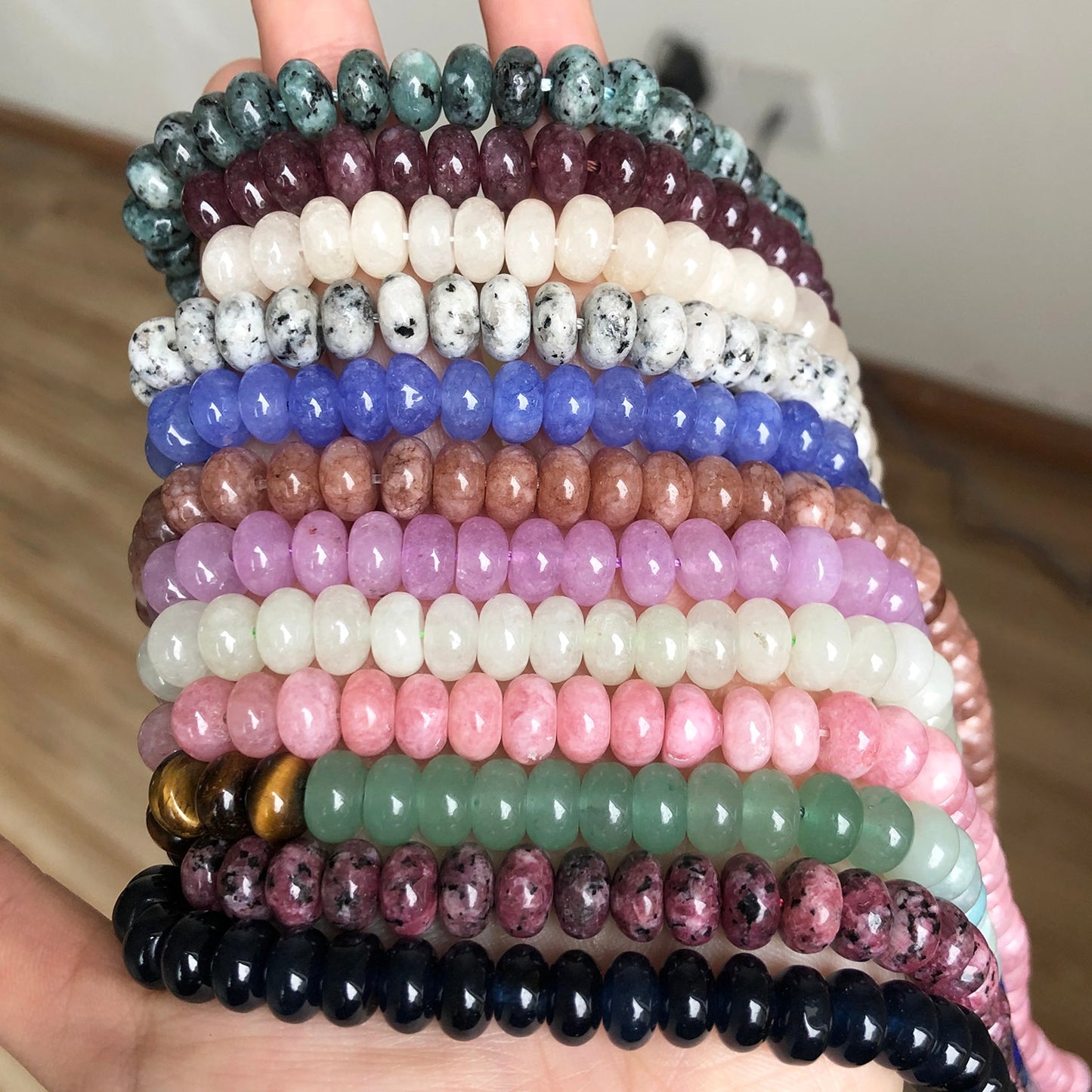 Natural Rondelle Stone Beads 5*8mm Jaspers Angelite