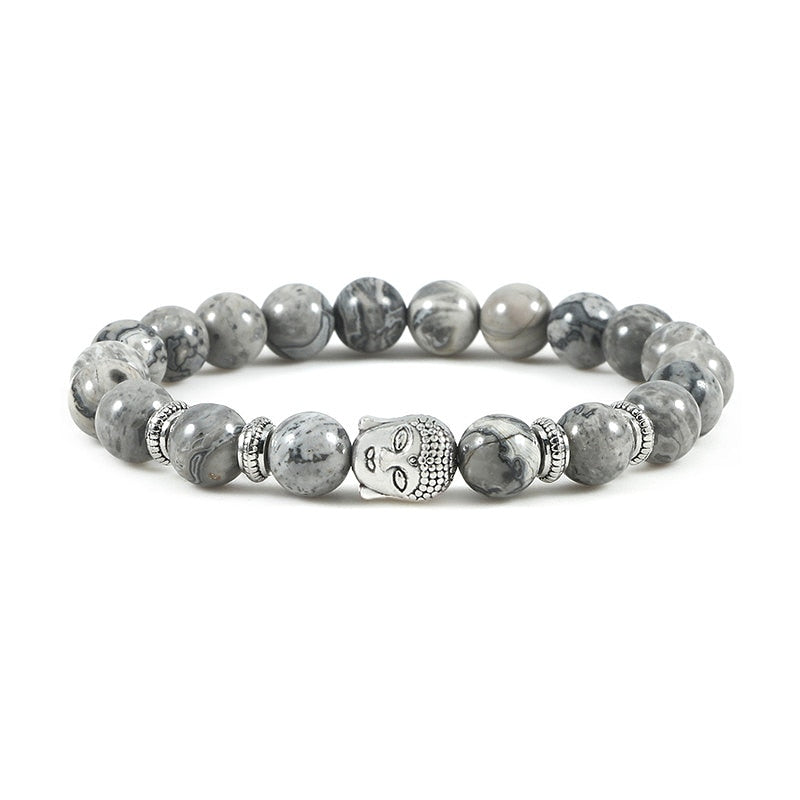 Natural Tiger Eye Black Lava Stone Bracelet for Men