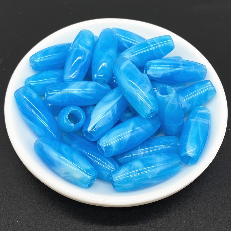 Big Hole Dzi Bead Shape Acrylic Beads Clouds Effect