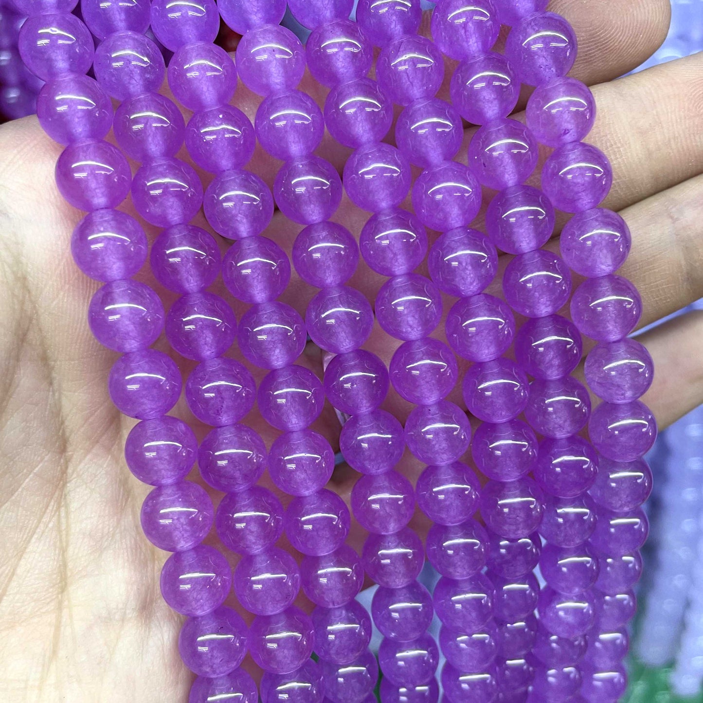 Natural Stone Round Colorful Jades Agates Loose Spacer