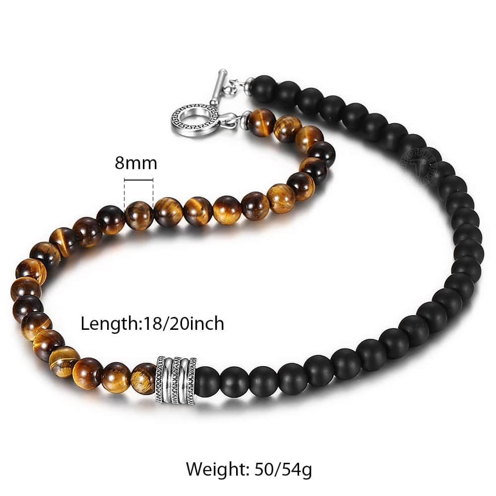 Stone Tiger Eyes Lava Bead Necklace Beaded Choker