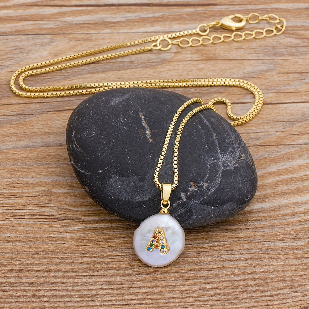 Initial Alphabet A-Z Letters Natural Freshwater Pearl