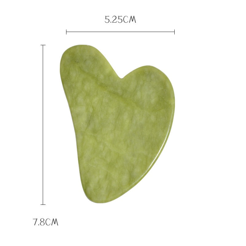 Green Jade Gua Sha Natural Stone Smooth Cold