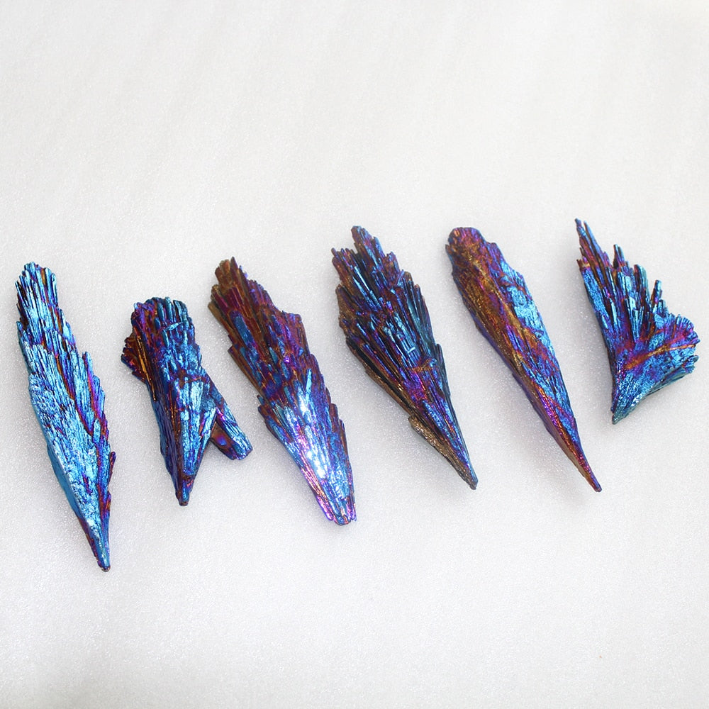 Natural Quartz Crystal Jet stone Rainbow Titanium
