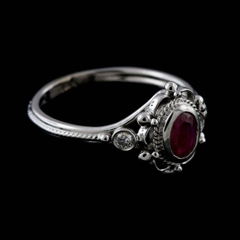 Fashion Silver 925 Ring Ruby Amethyst Gemstone