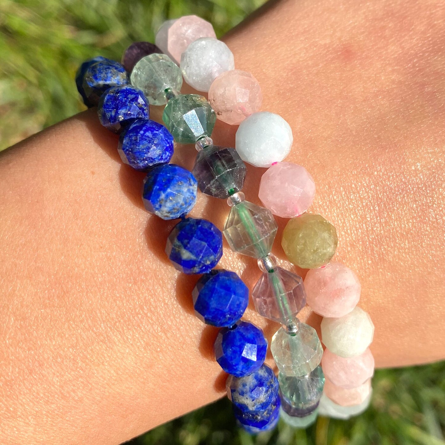 Round Loose Gemstone Beads Bracelet Necklace