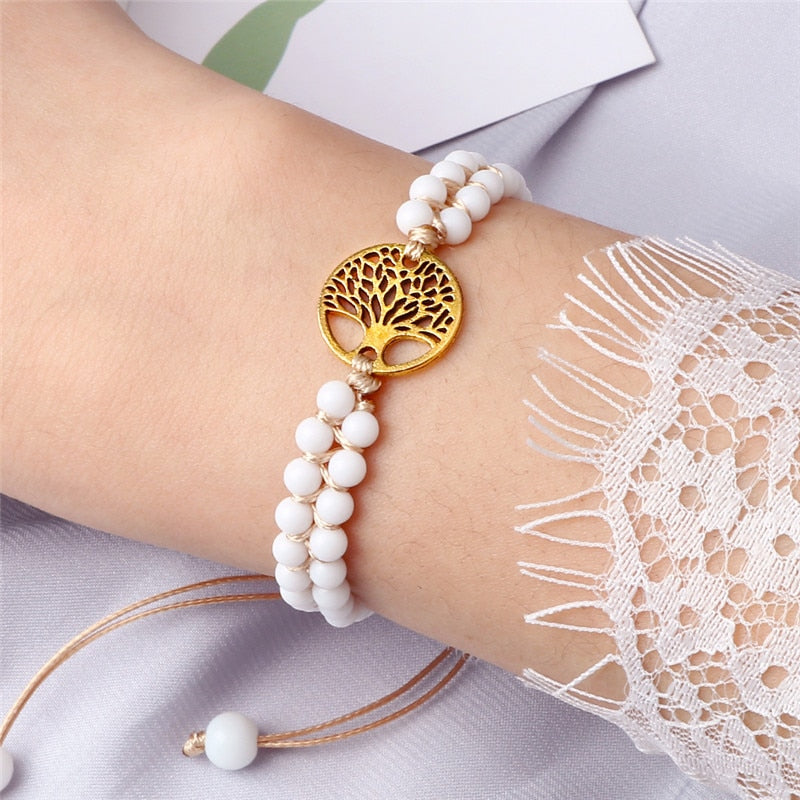 Tree of Life Charm Bracelets Handmade Stone