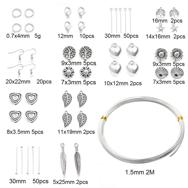 Stone Crystal Amethyst Chips Beads Kit Lobster Clasp