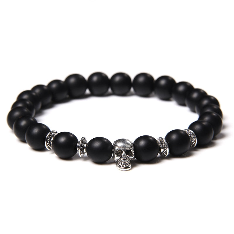 Natural Black Labradorite Stone Beads Bracelet
