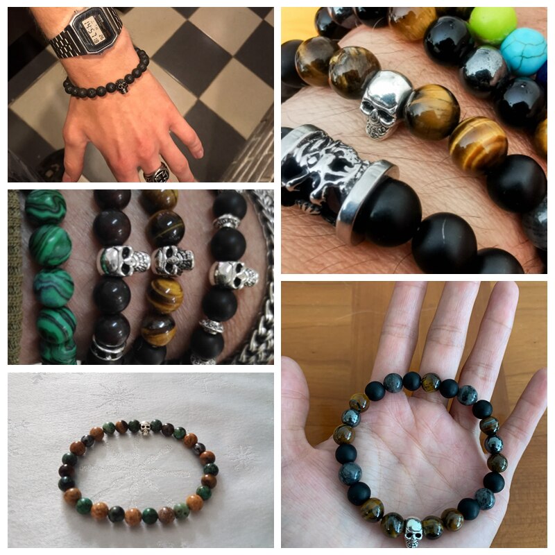 Natural Black Labradorite Stone Beads Bracelet